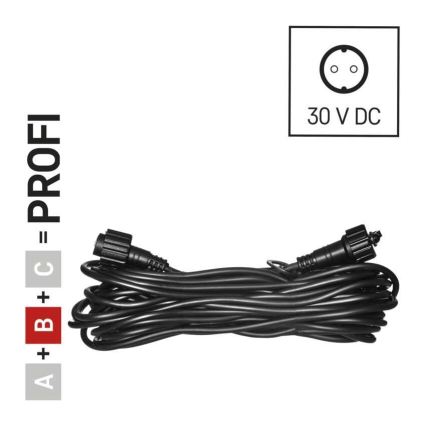 Spoljašnji produžni kabl za povezivanje svetlosnih lanaca 10 m IP44 crni