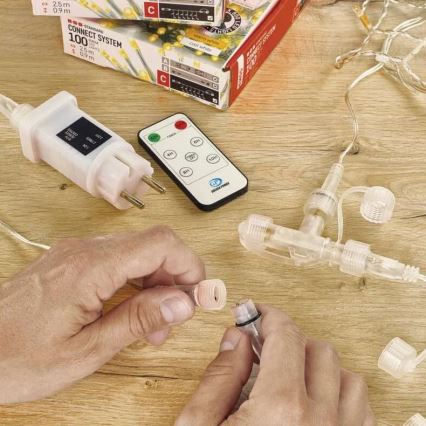 Spoljašnji produžni kabl za spajanje lanaca, proziran, 10 m, IP44