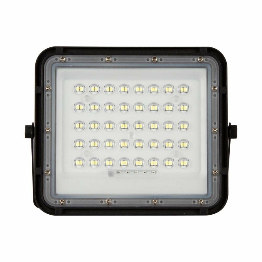 LED solarni reflektor za spoljašnju upotrebu, prigušiva, LED/10W/3,2V IP65 4000K 6000 mAh crna + daljinski upravljač