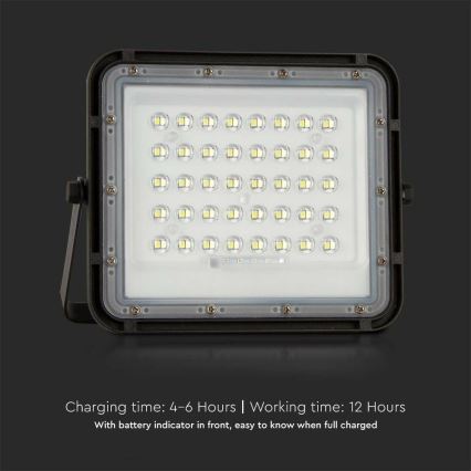 LED solarni reflektor za spoljašnju upotrebu, prigušiva, LED/10W/3,2V IP65 4000K 6000 mAh crna + daljinski upravljač
