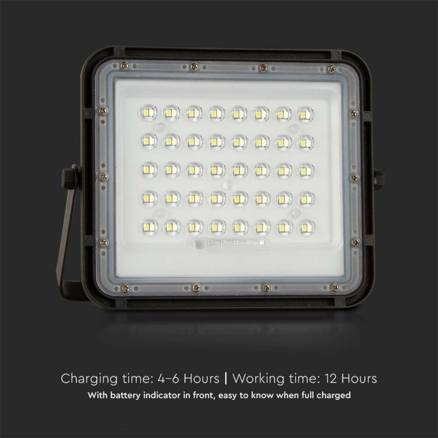 LED solarni reflektor za spoljašnju upotrebu, prigušiva, LED/10W/3,2V IP65 4000K 6000 mAh crna + daljinski upravljač