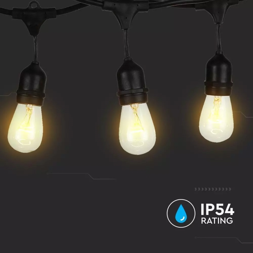 Spoljašnji svetleći niz STRING 5 m 10xE27/40W/230V IP54