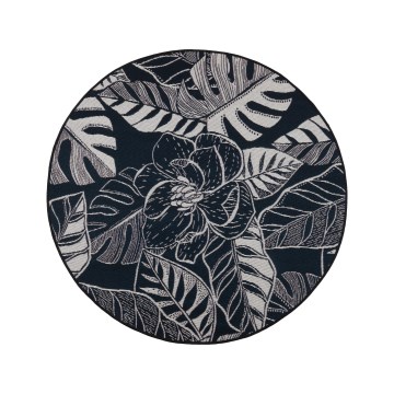 Spoljašnji tepih JUNGLE 135 cm crna/bela/uzorak lišća