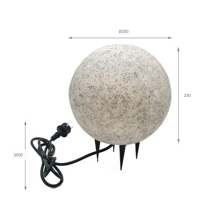 Spoljna dekorativna svetiljka LUMISTONE 1xE27/15W/230V IP65, prečnik 25 cm