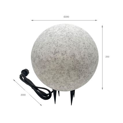 Spoljna dekorativna svetiljka LUMISTONE 1xE27/15W/230V IP65 prečnik 28 cm
