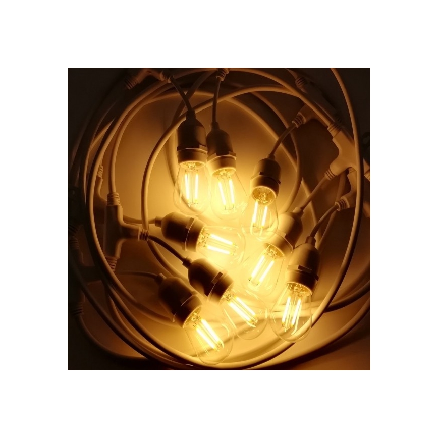 Spoljna girlanda 15xE27/10W/230V 15 m IP44 bela