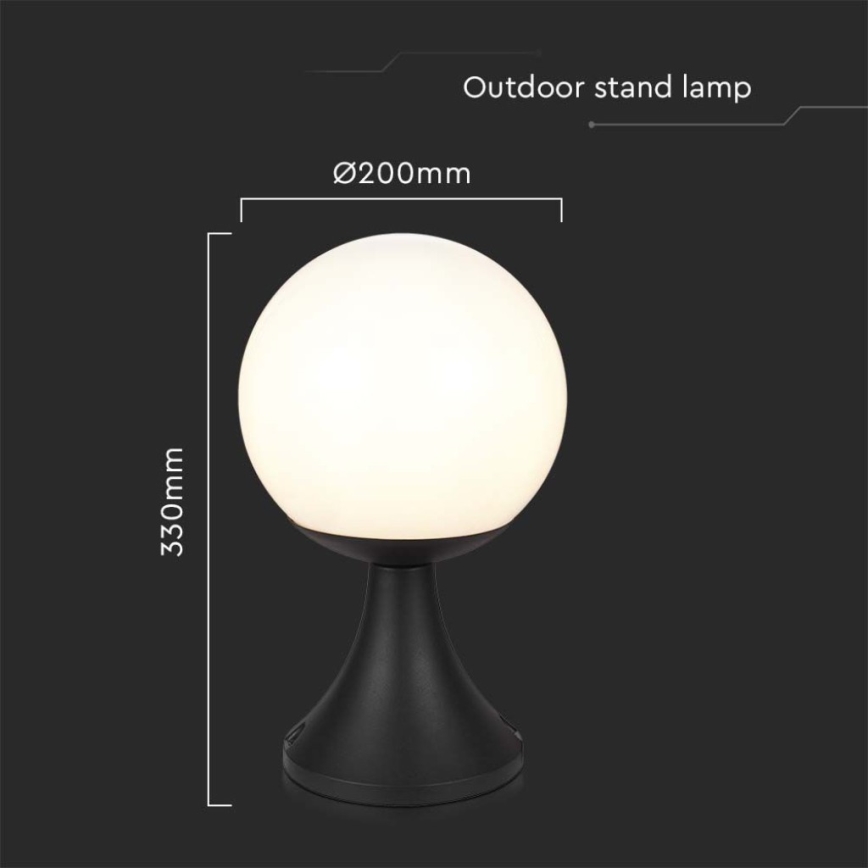 Spoljna lampa 1xE27/60W/230V IP44 33 cm crna