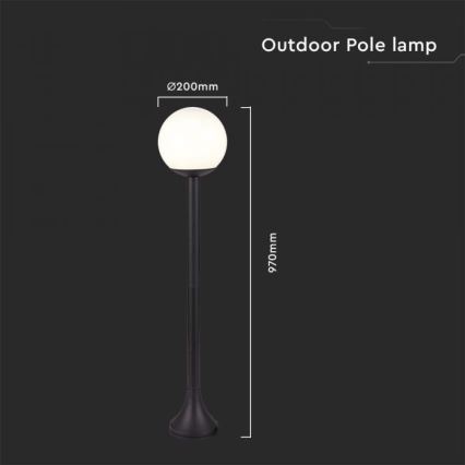 Spoljna lampa 1xE27/60W/230V IP44 97 cm crna