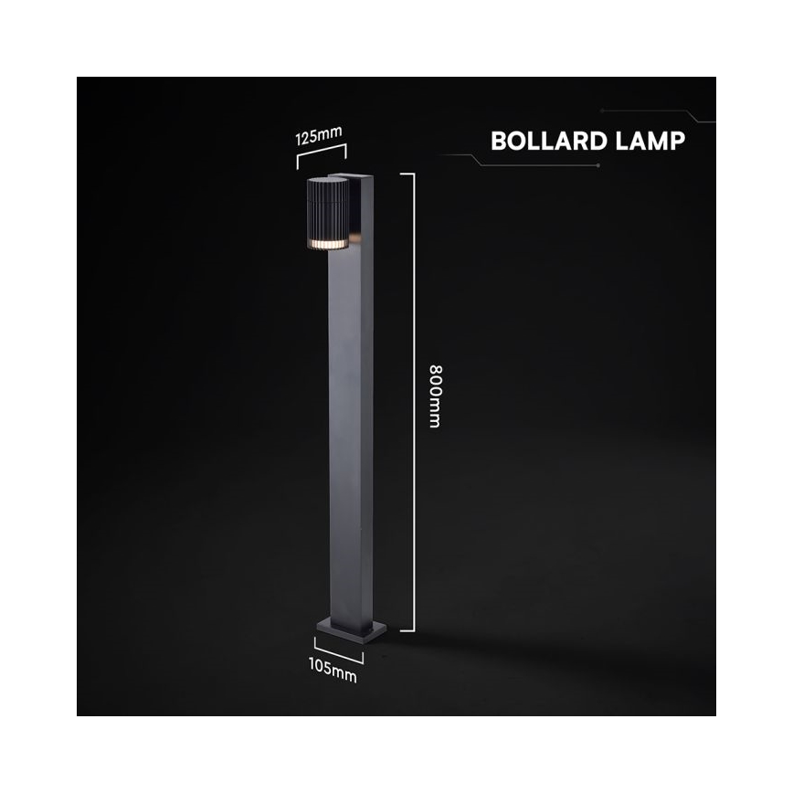 Spoljna lampa 1xGU10/10W/230V IP44 80 cm crna