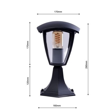 Spoljna lampa FOX 1xE27/40W/230V IP44 crna