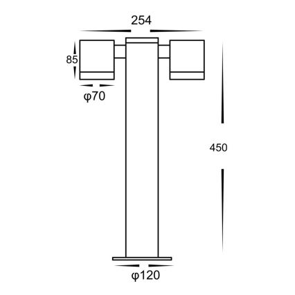 Spoljna lampa KETTO 2xGU10/60W/230V IP44 crna