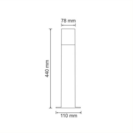 Spoljna lampa NEW YORK 1xE27/12W/230V IP44 44 cm antracit