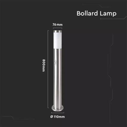Spoljna lampa sa senzorom 1xE27/60W/230V IP44 80cm mat hrom