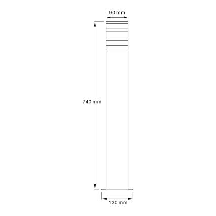 Spoljna lampa sa senzorom TEKSAS 1xE27/12W/230V IP44 74 cm antracit