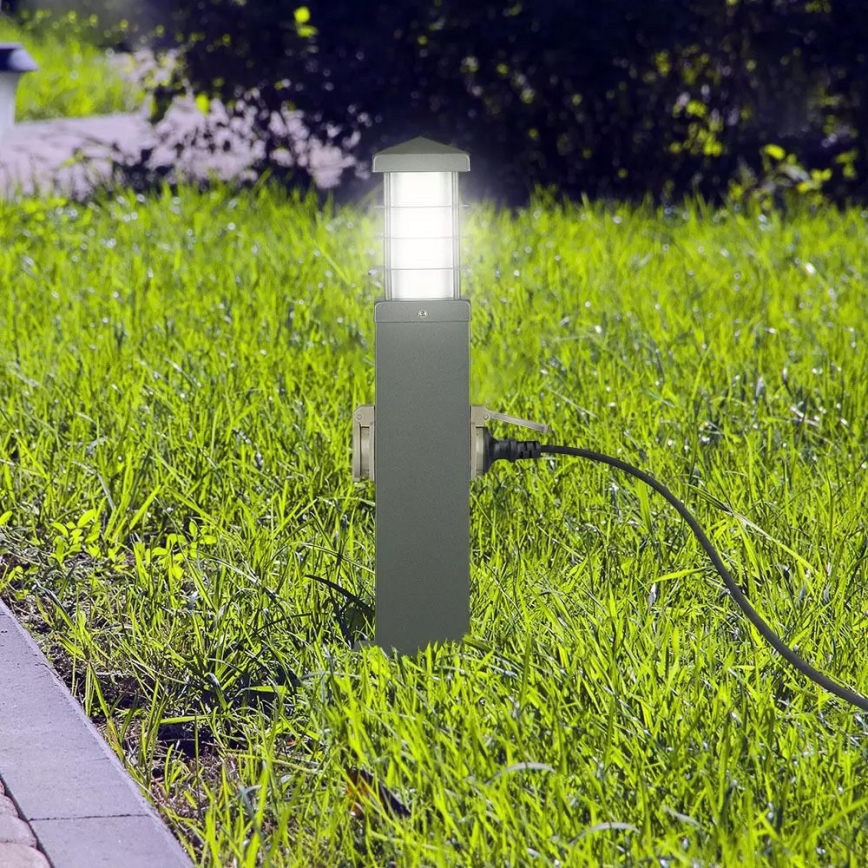 Spoljna lampa sa SCHUKO utičnicama 1xE27/13W/230V IP44