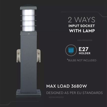 Spoljna lampa sa SCHUKO utičnicama 1xE27/13W/230V IP44