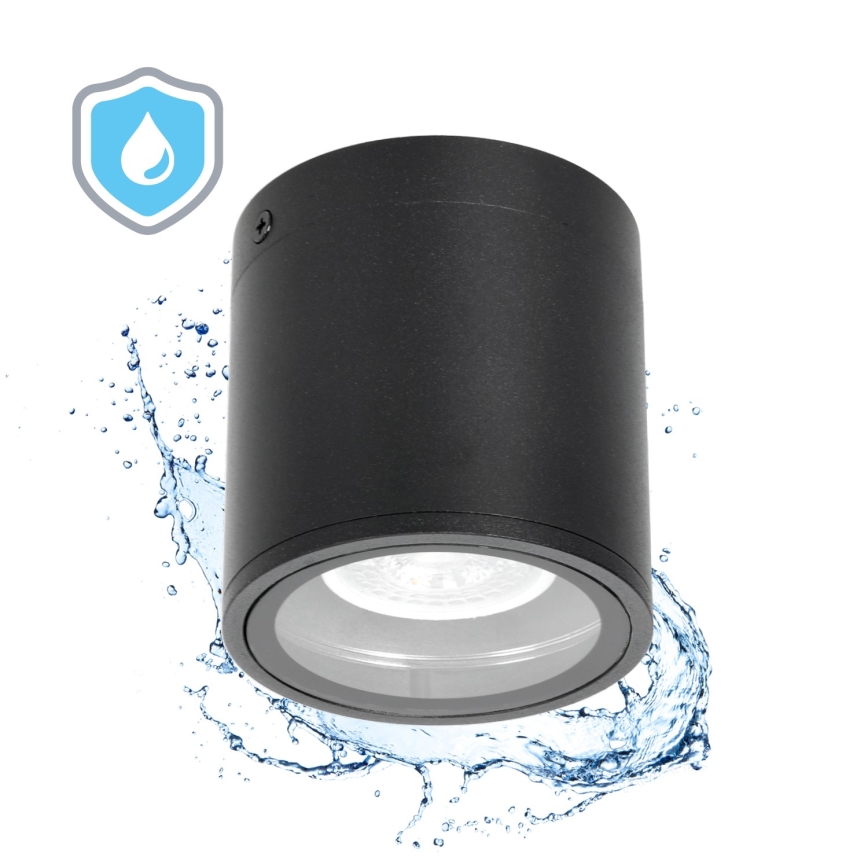 Spoljna spot lampa 1xGU10/35W/230V IP54, okrugla, crne boje