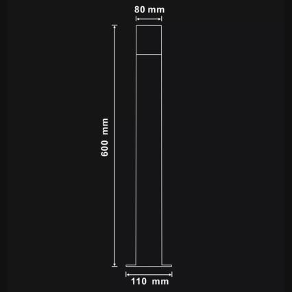 Spoljna svetiljka DALLAS 1xE27/12W/230V IP44 60 cm antracit