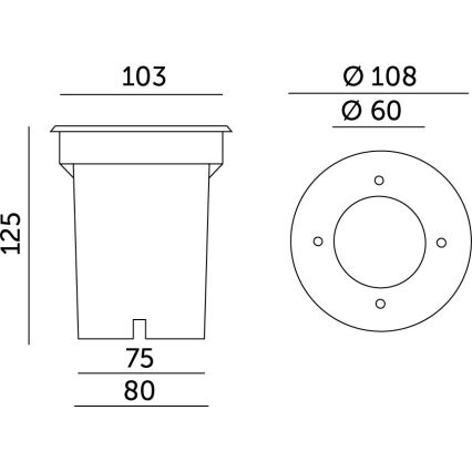 Spoljna ugradna svetiljka ENTRADA2 1xGU10/50W/230V IP65