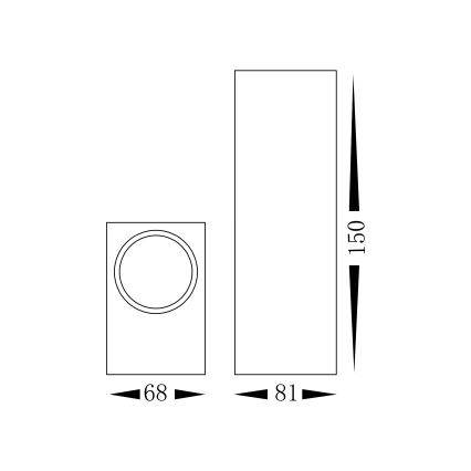 Spoljna zidna lampa BOKA, 2x GU10/60W, 230V, IP44, crna