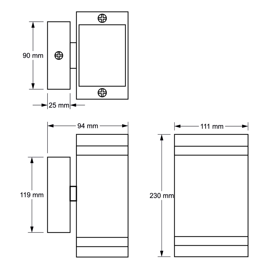 Spoljna zidna svetiljka LITEK 2xGU10/30W/230V IP44 siva