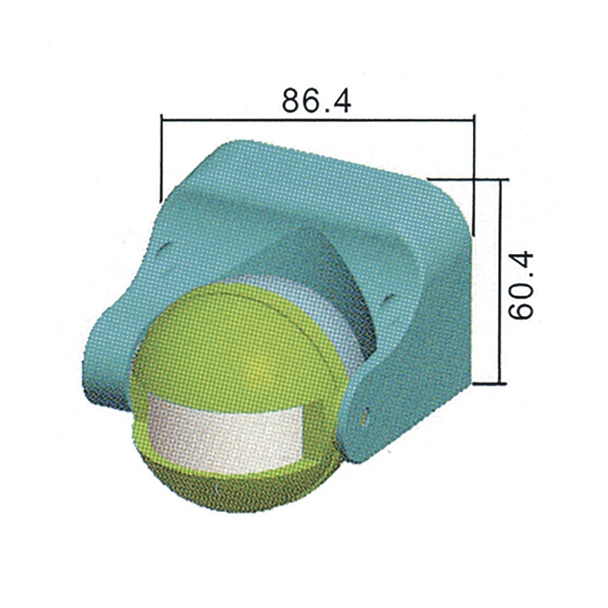 Spoljni PIR senzor pokreta B 180° 1200W/230V IP44 crni