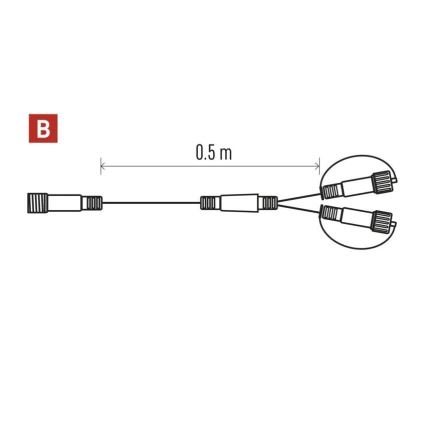 Spoljni razvodni kabl za spojne lance 0,5 m IP44