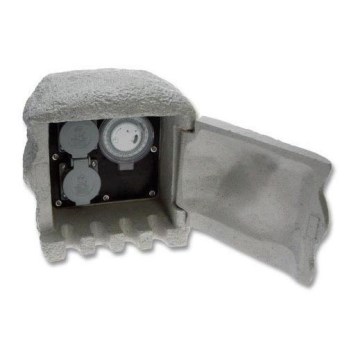 Spoljni stub sa tajmerom, 2 utičnice, IP44