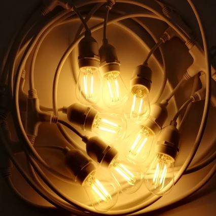 Spoljni svetlosni lanac 15xE27/0,5W/230V 15 m IP44 beo