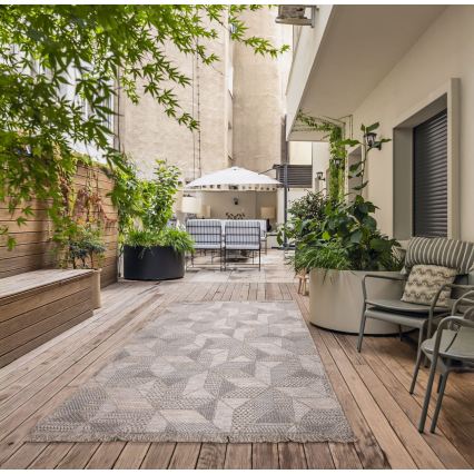 Spoljni tepih ORIA 70x140 cm sivo/bež