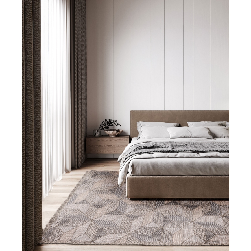 Spoljni tepih ORIA 70x140 cm sivo/bež
