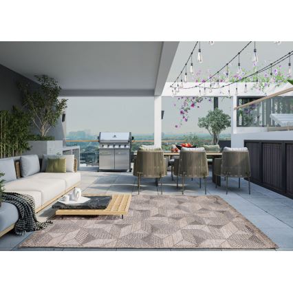Spoljni tepih ORIA 70x140 cm sivo/bež