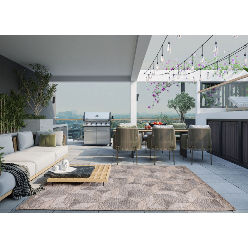 Spoljni tepih ORIA 70x140 cm sivo/bež