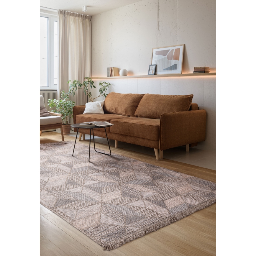 Spoljni tepih ORIA 70x140 cm sivo/bež