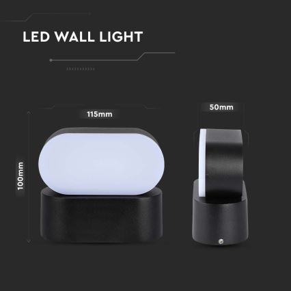Spoljno fleksibilno LED zidno svetlo LED/5W/230V 4000K IP65 crno