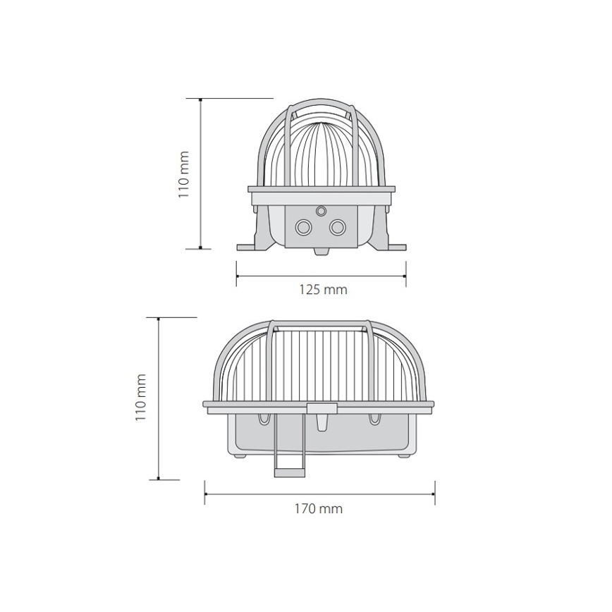 Spoljno plafonsko svetlo OVAL 1xE27/60W/230V IP44 braon