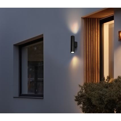 Spoljno zidno svetlo 2xGU10/35W/230V IP54, okruglo, crne boje