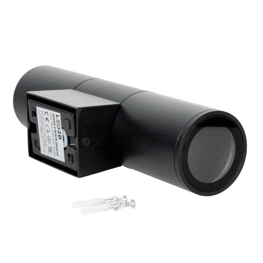 Spoljno zidno svetlo 2xGU10/35W/230V IP54, okruglo, crne boje