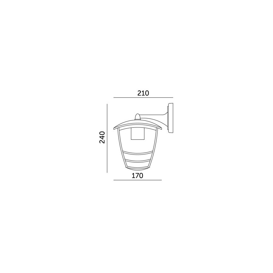 Spoljno zidno svetlo TEVIO KD 1xE27/60W/230V IP54 crna