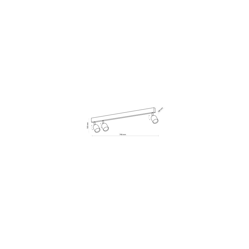 Spot lampa TOP 3xGU10/10W/230V crna
