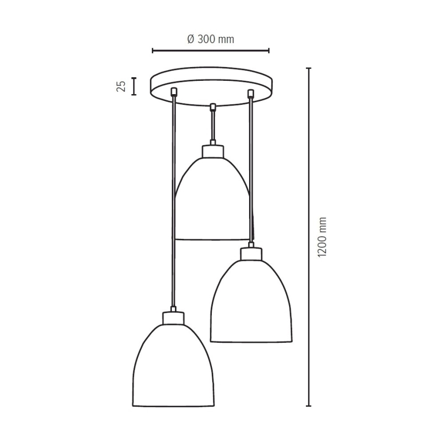 Luster na sajli AURA 3xE27/60W/230V bukva
