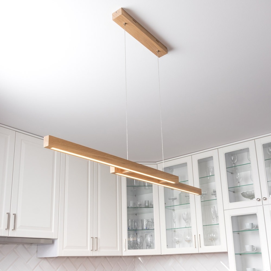 LED prigušiva luster na sajli SMAL 2xLED/22,5W/230V 2700/4000/6500K hrast