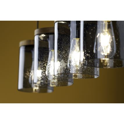 Luster na sajli MONSUN 1xE27/60W/230V od borovine