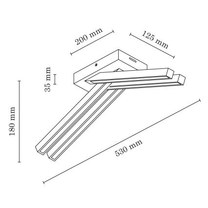 LED plafonski luster LINUS 4xLED/4,5W/230V matni hrast