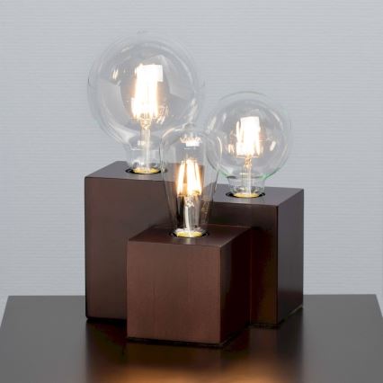 Stona lampa VINCENT 3xE27/15W/230V bukovo drvo