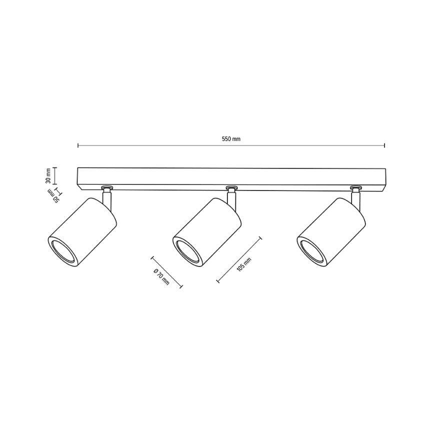 LED stropni spot MATTI 3xGU10/5W/230V hrast