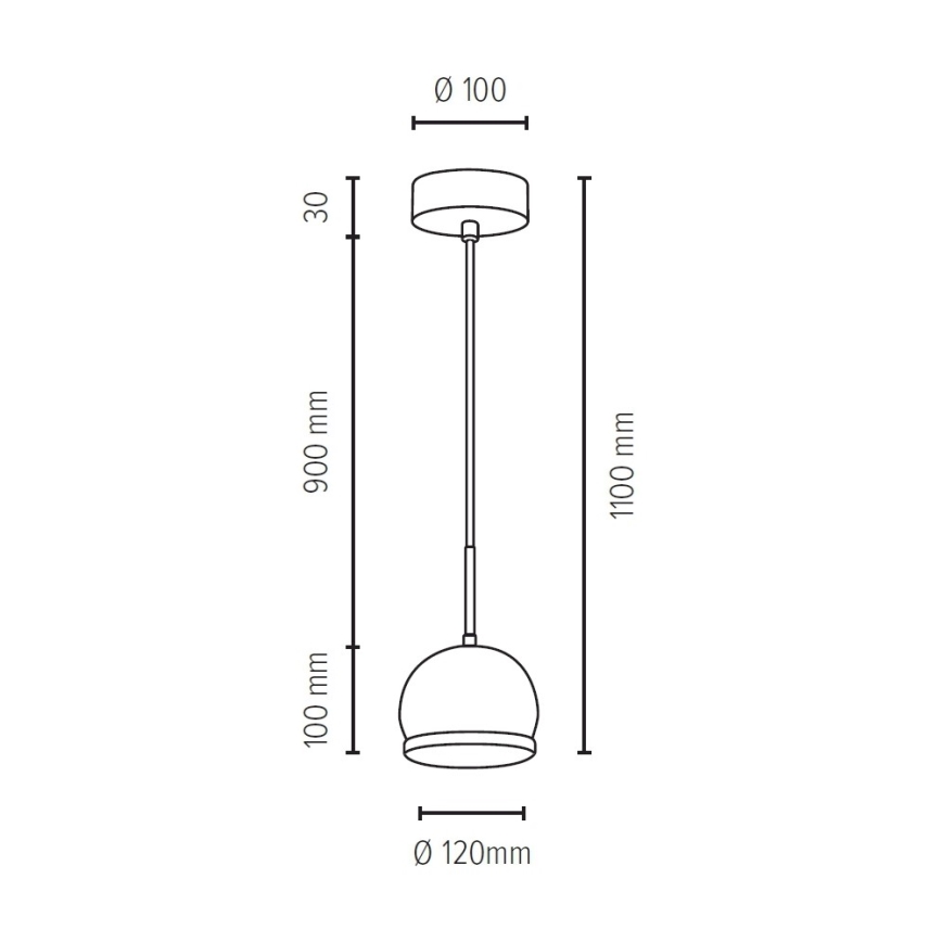 LED luster na sajli BALL WOOD 1xGU10/5W/230V matni hrast