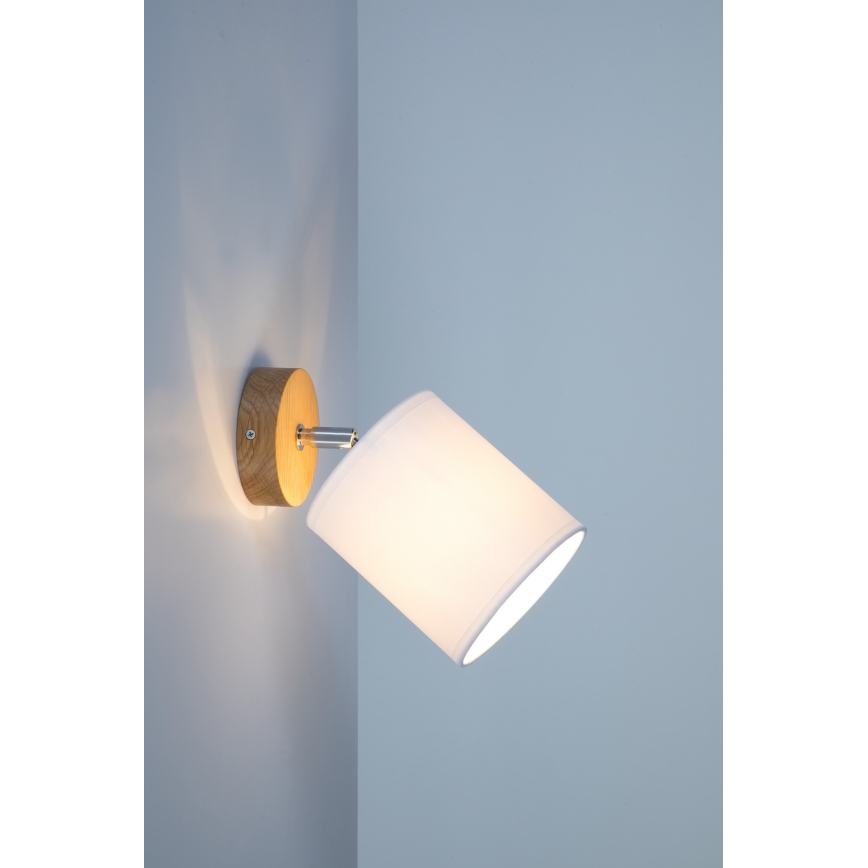Zidna usmerena svetiljka APRILLIA 1xE27/25W/230V hrast/bela