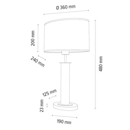 Stona lampa MERCEDES 1xE27/40W/230V 46 cm braon/hrast