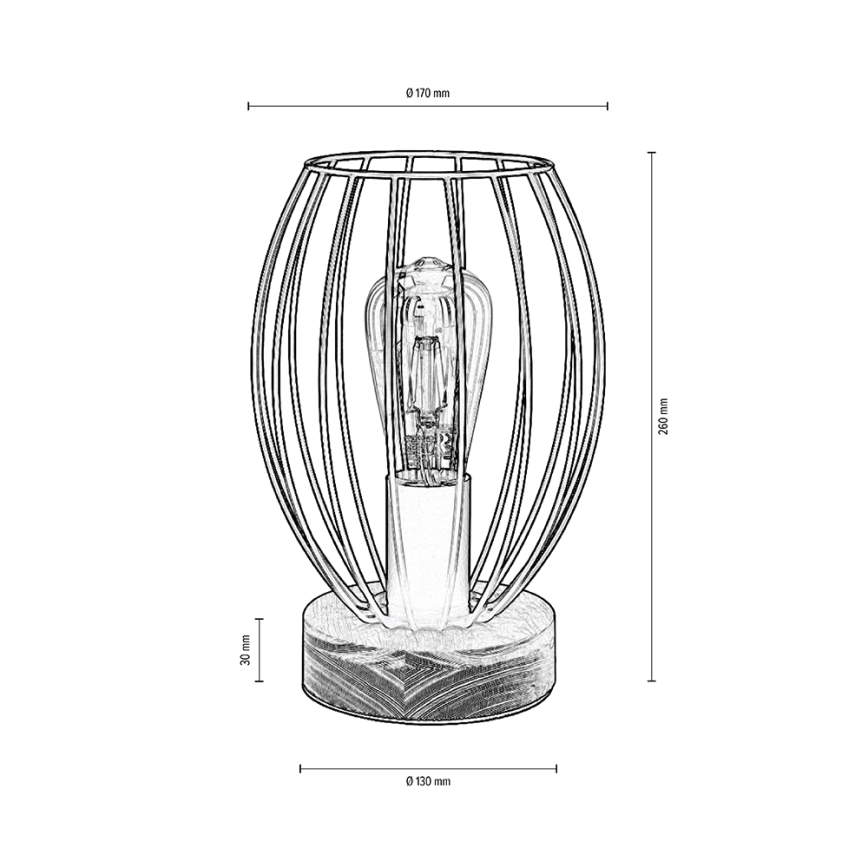 Stona lampa GUNNAR 1xE27/25W/230V hrast